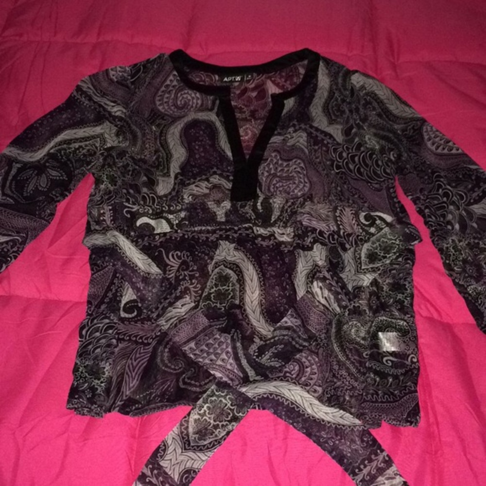 Purple Tie Back Blouse